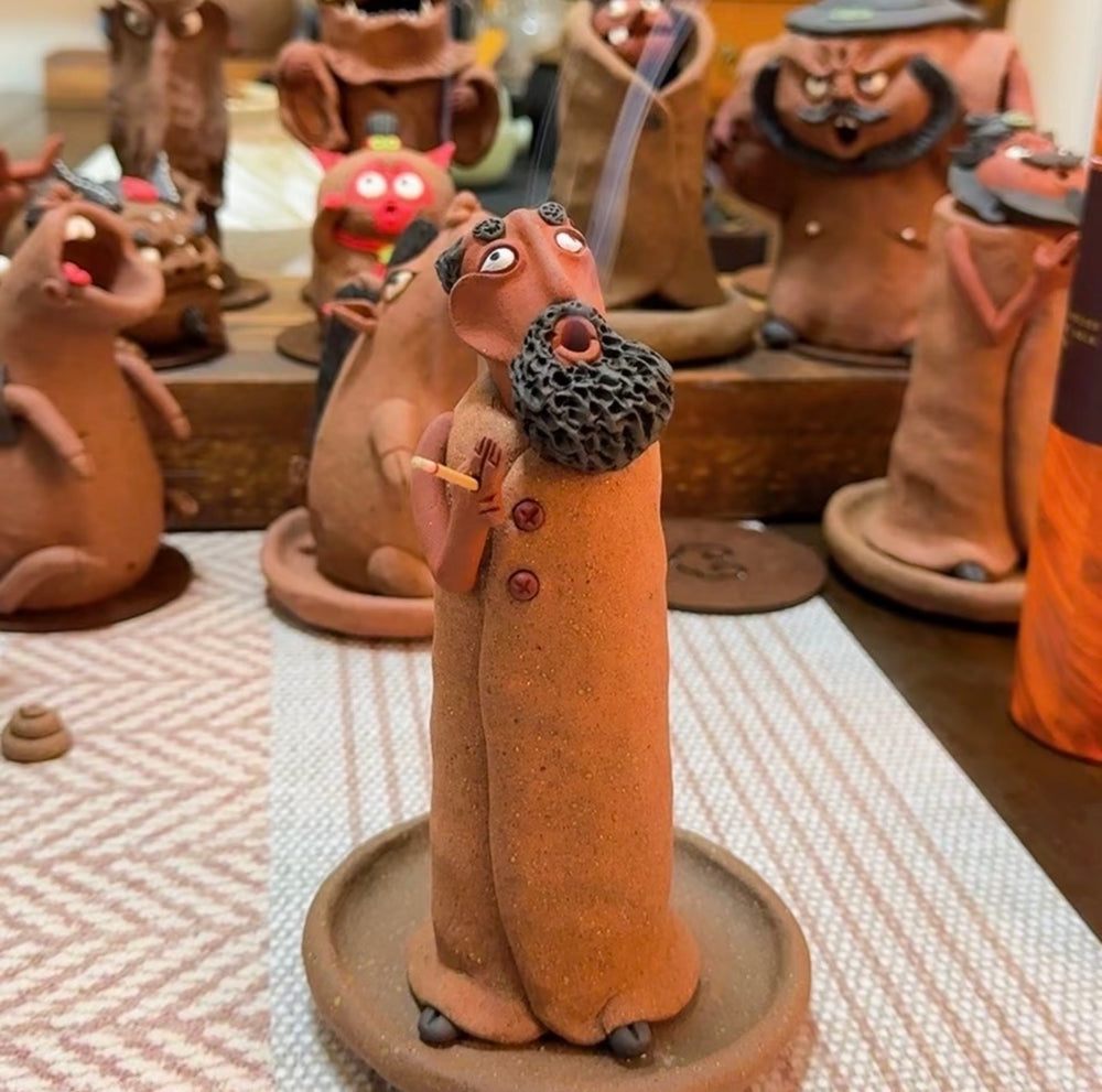Handmade Daruma Smoker Incense Burner