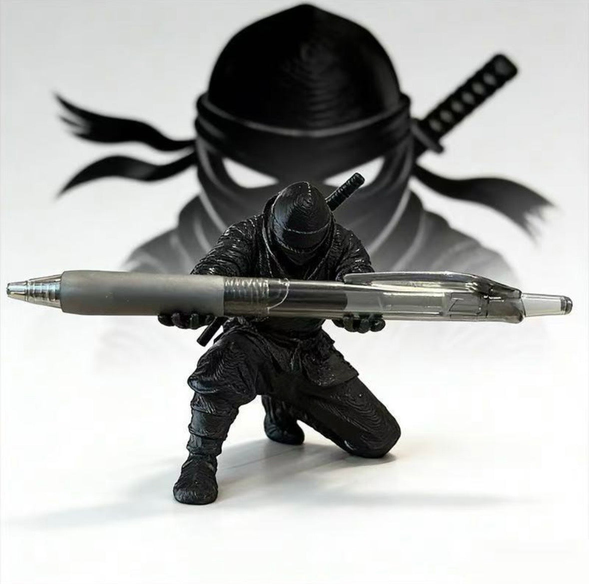 Ninja Warrior Pen Holder Desk Organizer Figurine