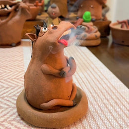 Funny Horse Handmade Clay Incense Burner & Holder