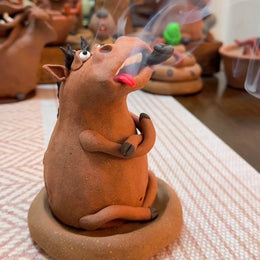 Funny Horse Handmade Clay Incense Burner & Holder