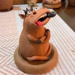 Funny Horse Handmade Clay Incense Burner & Holder
